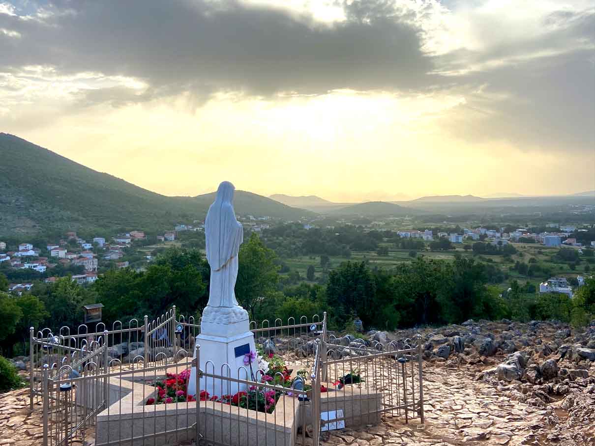 Pilgrimage at top of Apparition Hill Medjugorje